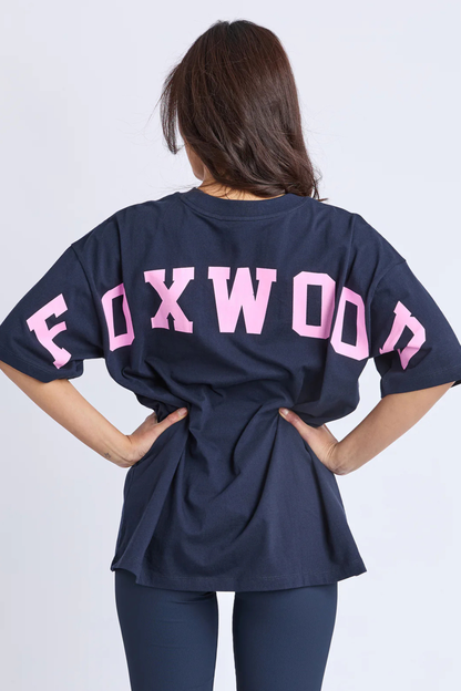 Foxwood Interval Tee - Navy/Neon Pink