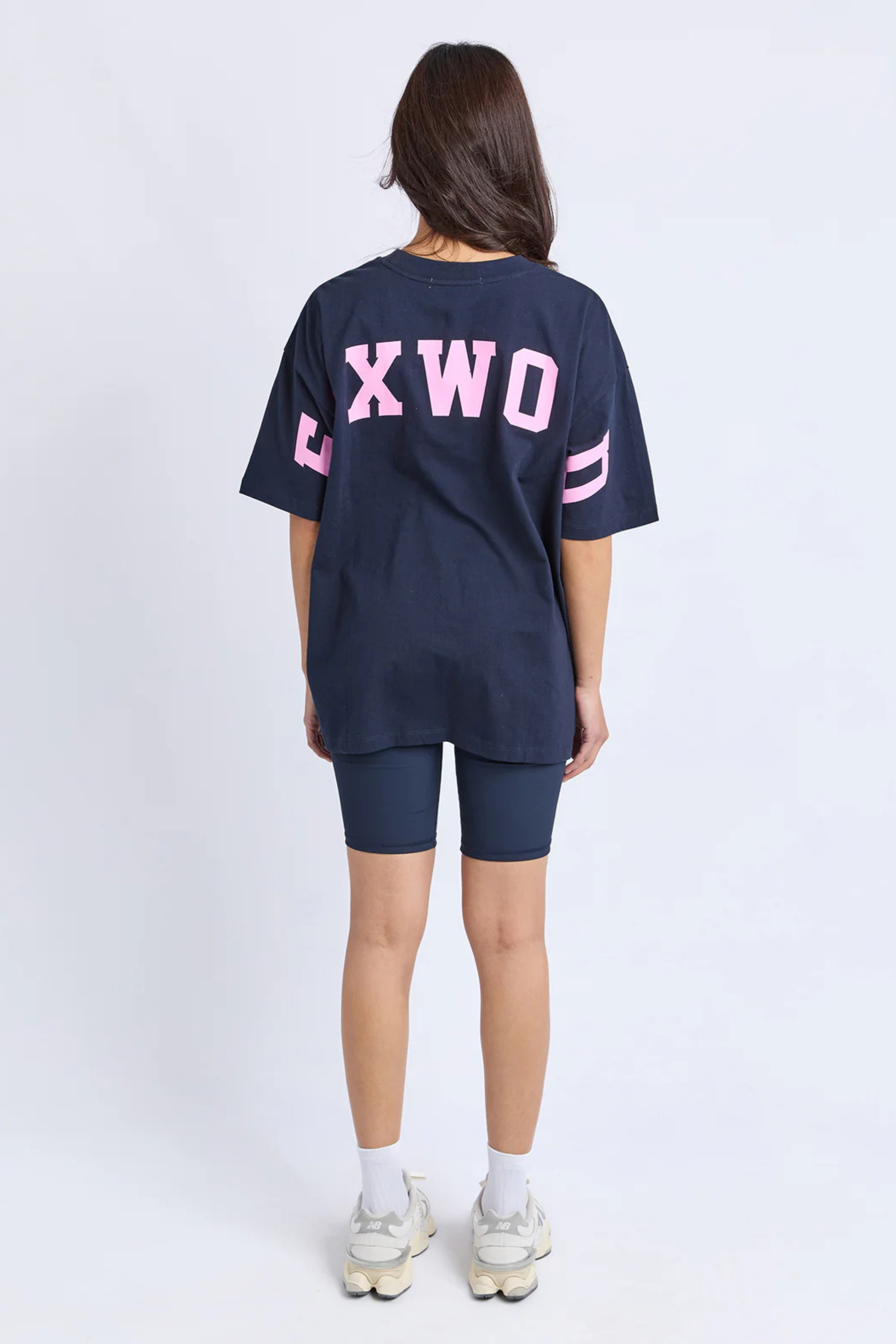 Foxwood Interval Tee - Navy/Neon Pink