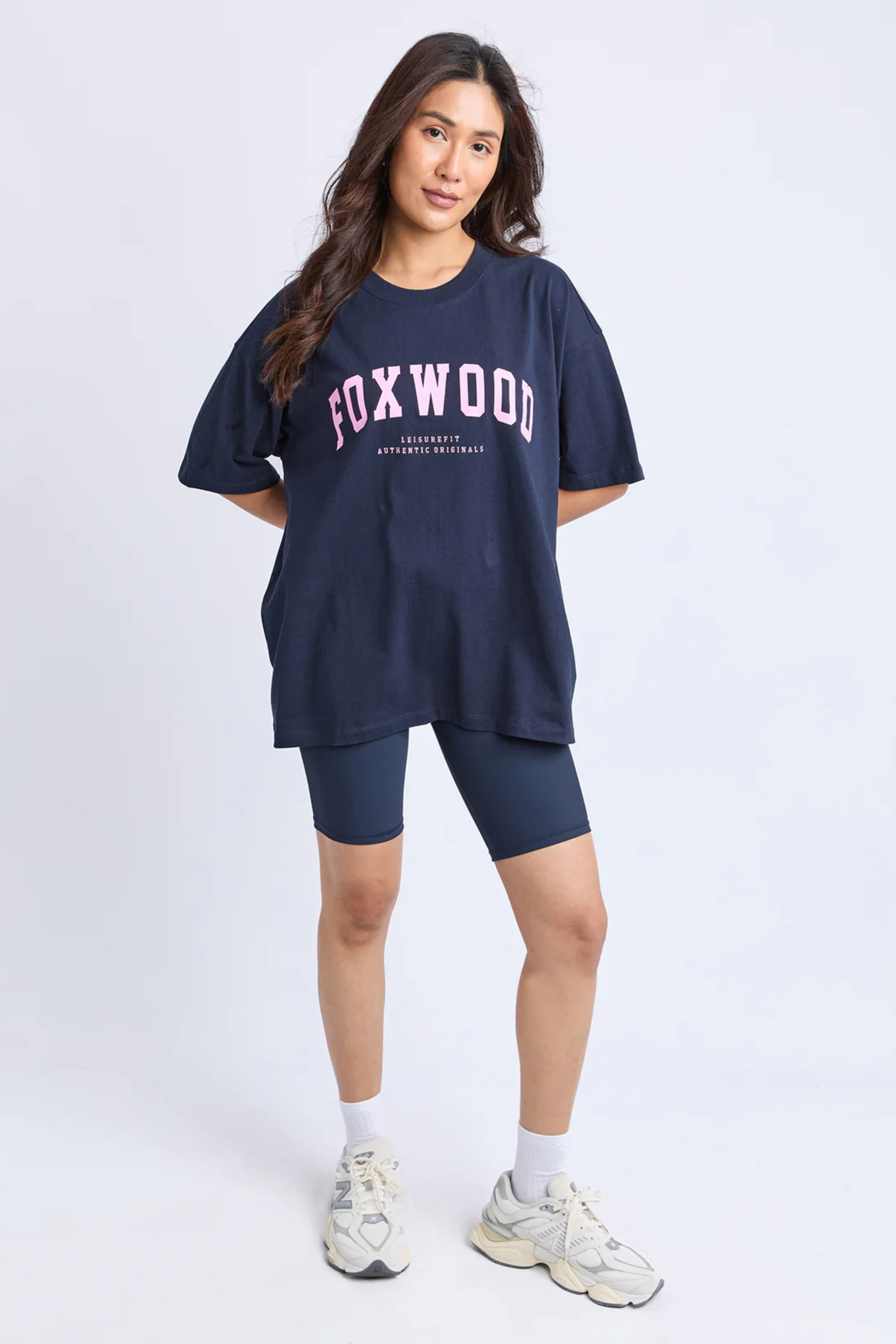 Foxwood Interval Tee - Navy/Neon Pink