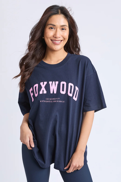 Foxwood Interval Tee - Navy/Neon Pink