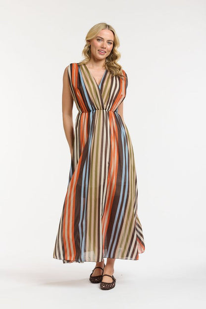 Multicolour Dress - Ora/Blu/Cream
