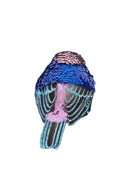 Jasper Sequin Bird Tree Decoration - Blue