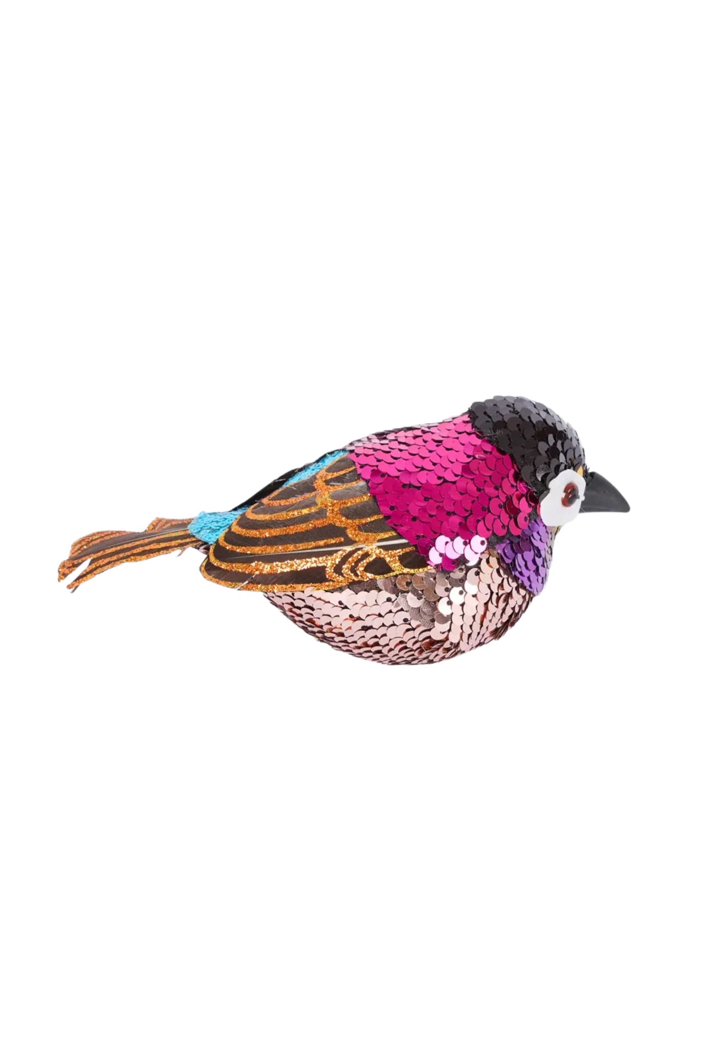 Jasper Sequin Bird Tree Decoration - Fuchsia