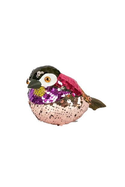 Jasper Sequin Bird Tree Decoration - Fuchsia