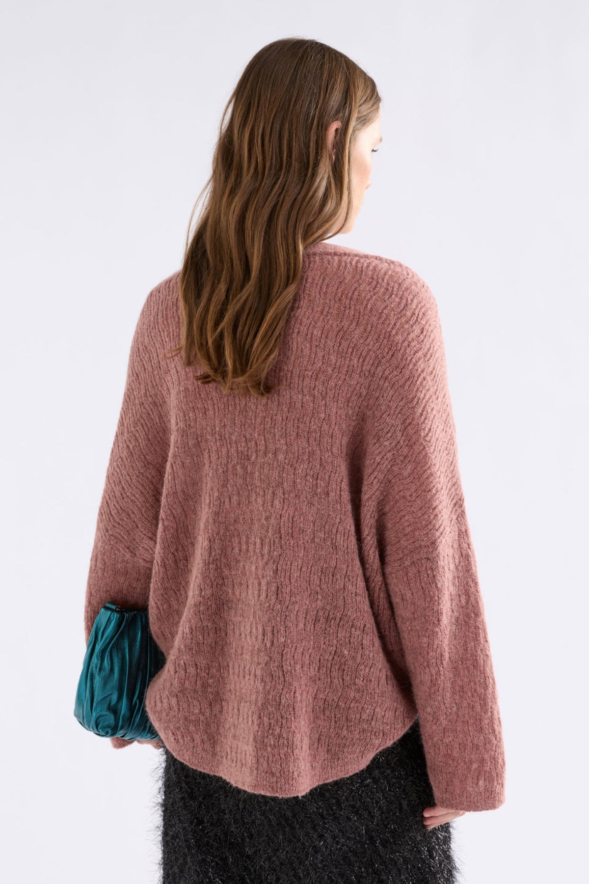 Elk Agna Pattern Sweater - Rosewood