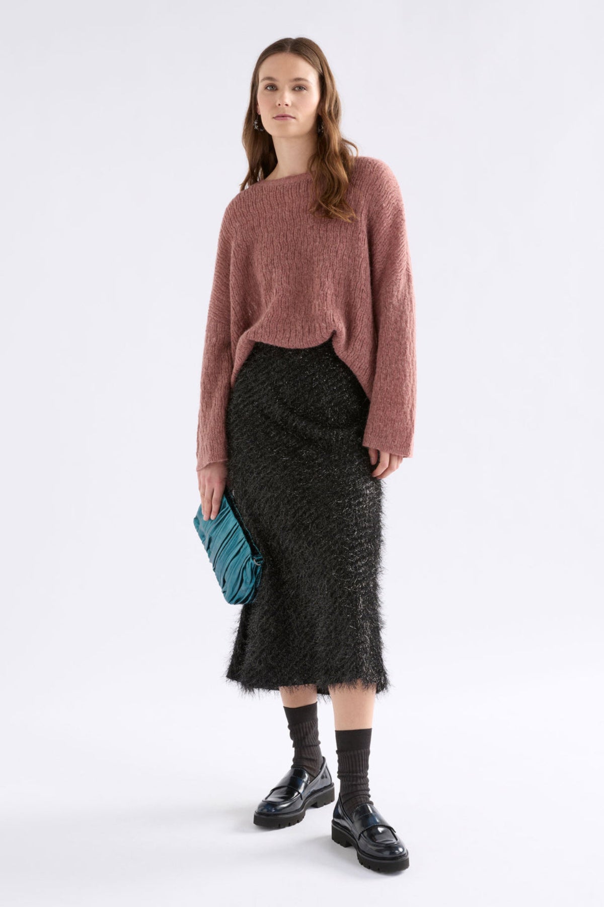 Elk Agna Pattern Sweater - Rosewood
