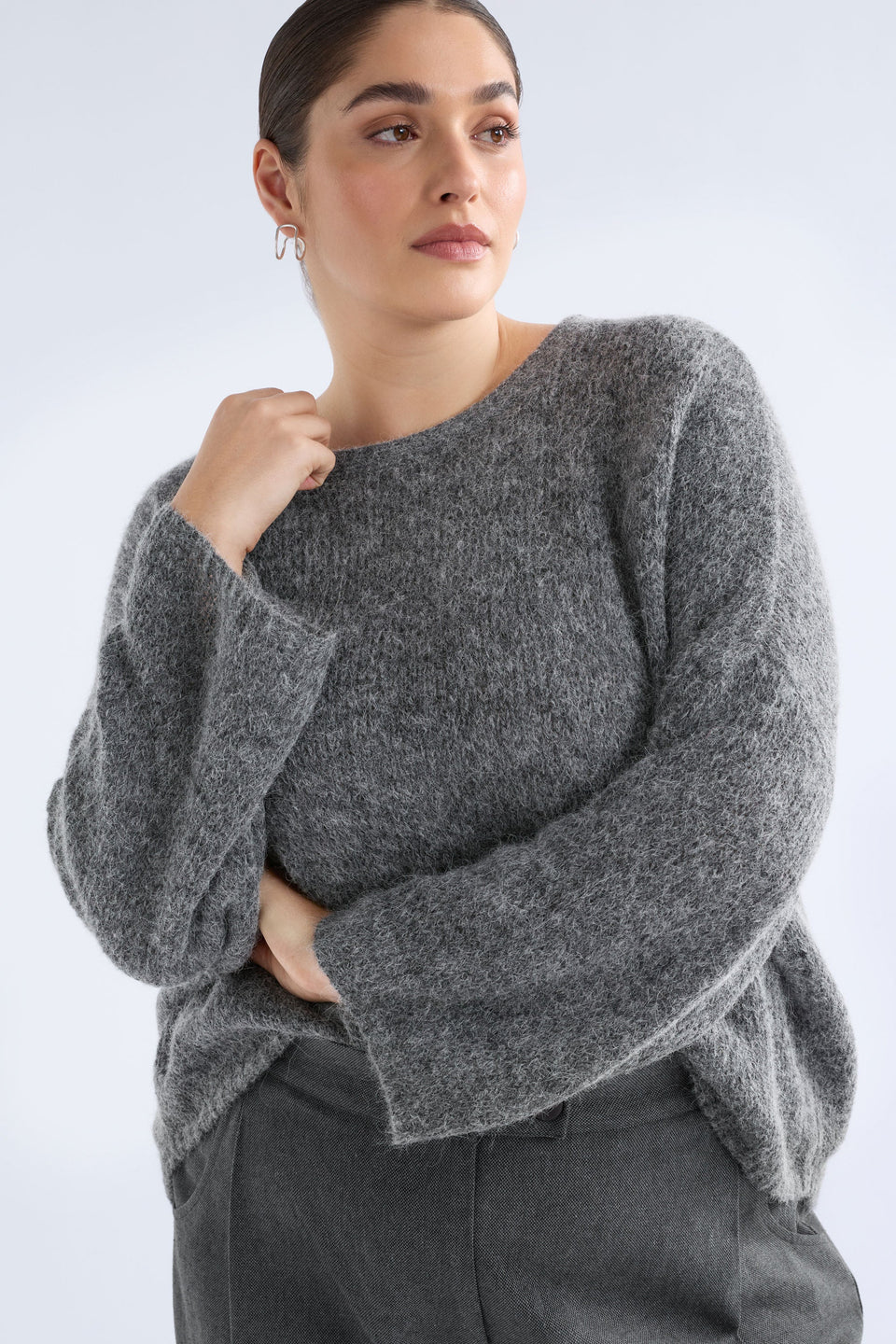 Elk Agna Sweater - Mid Grey Marle