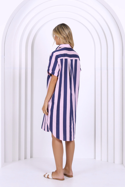 Karina Dress - Blue/Pink