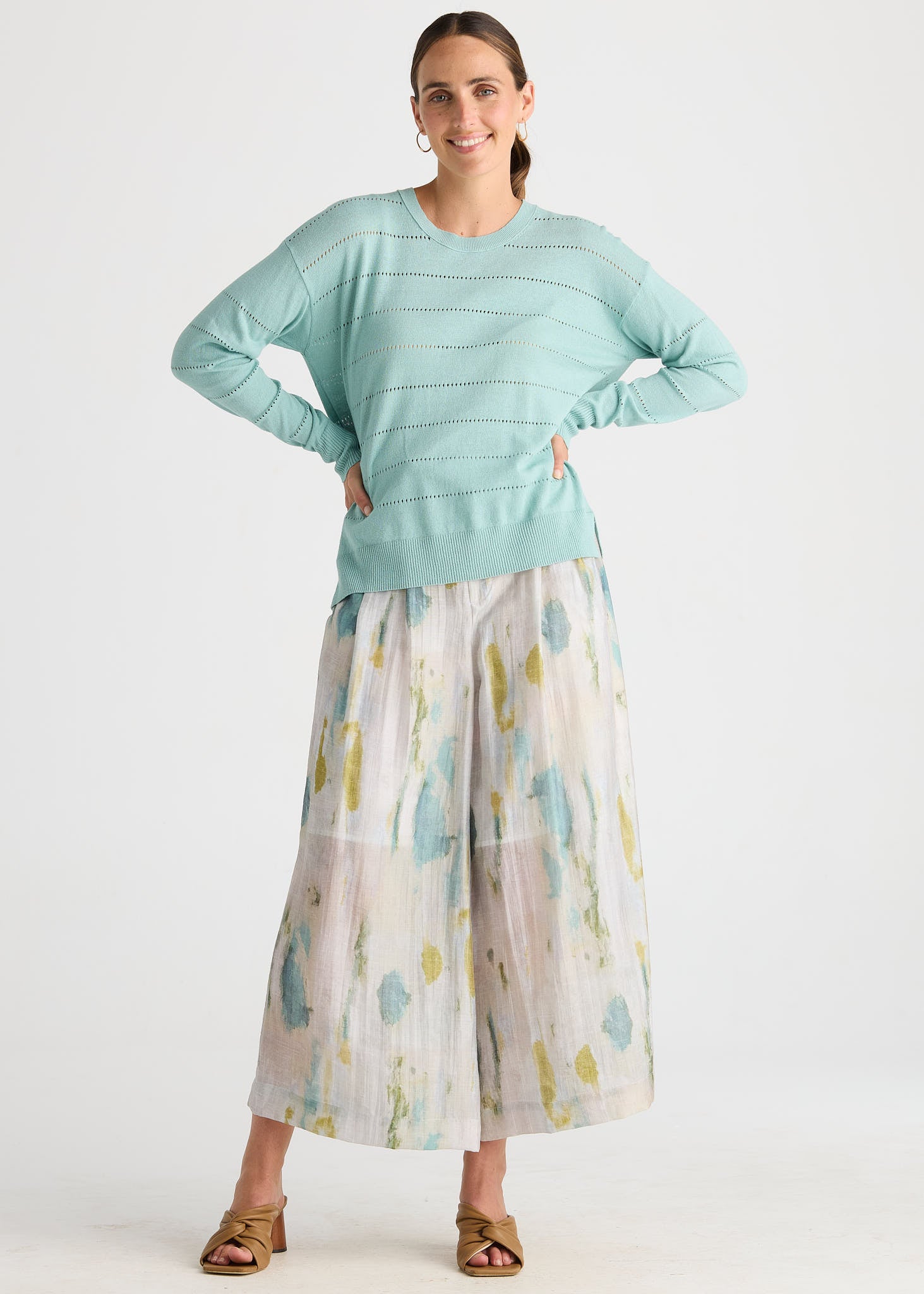 Textured Linen Jumper - Iced