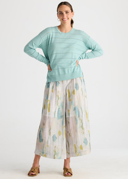 Textured Linen Jumper - Iced