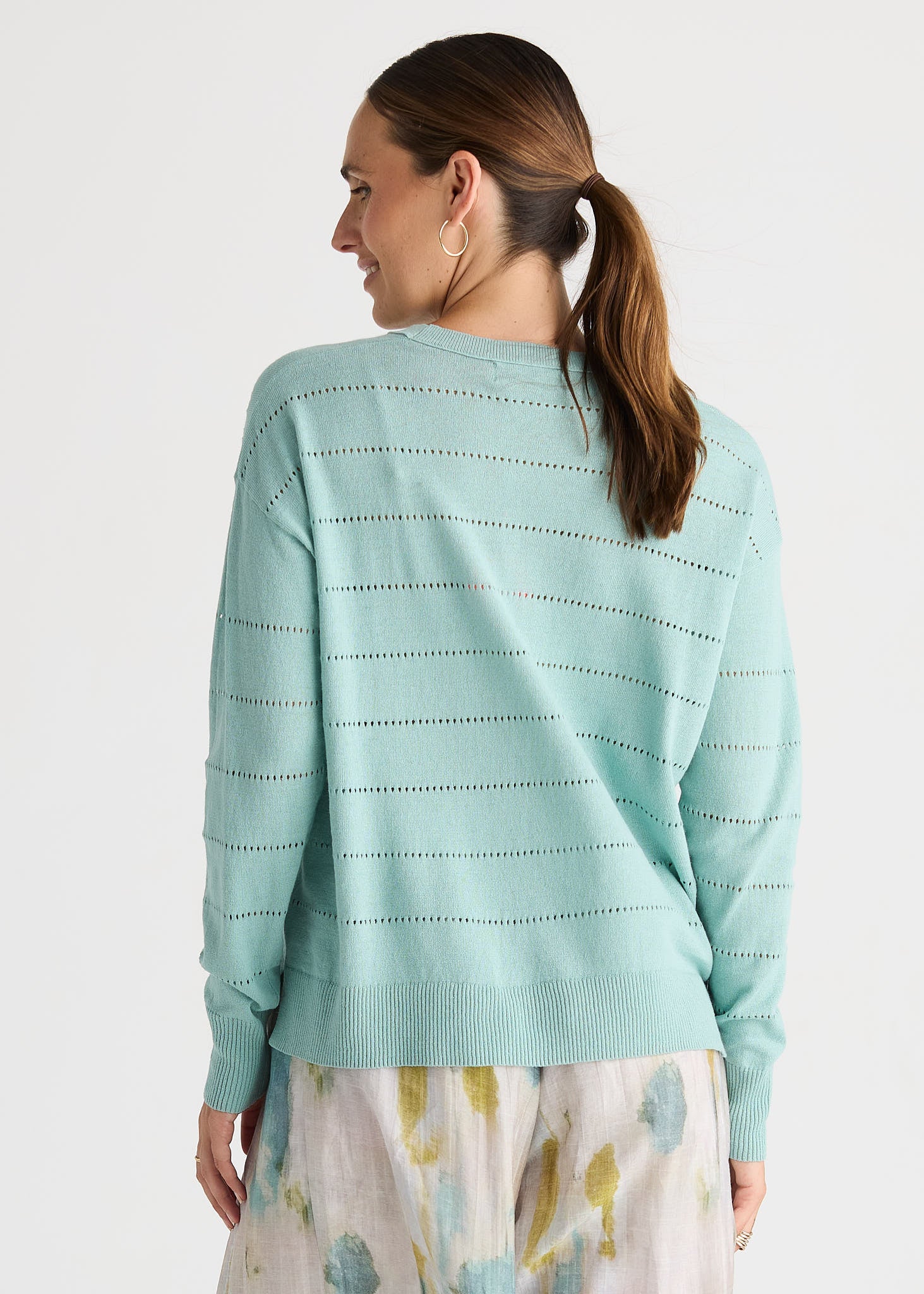 Textured Linen Jumper - Iced