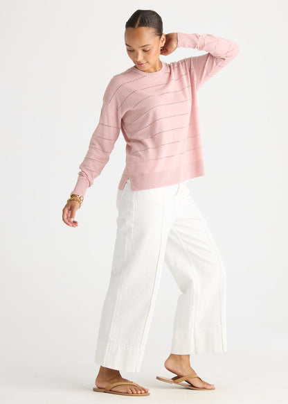 Textured Linen Jumper - Rose