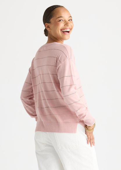Textured Linen Jumper - Rose