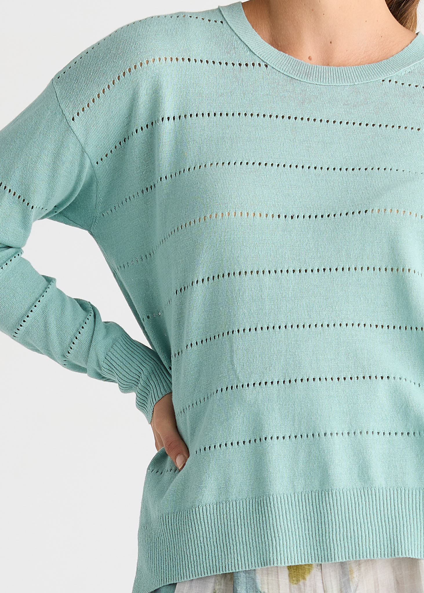 Textured Linen Jumper - Iced