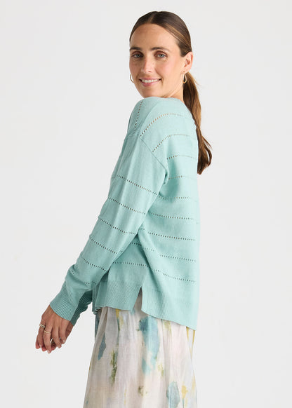 Textured Linen Jumper - Iced