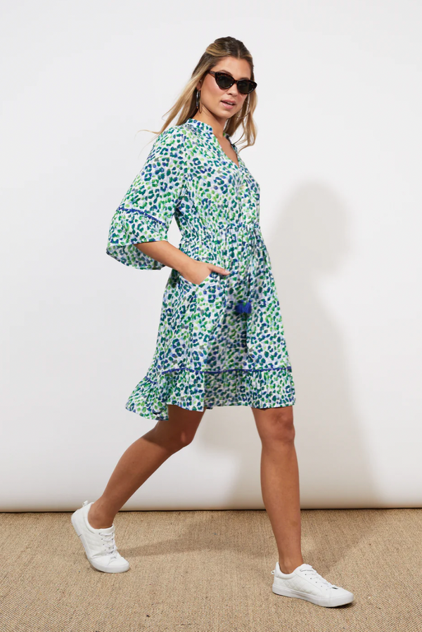 Lamu Tie Dress - Savanna Blue