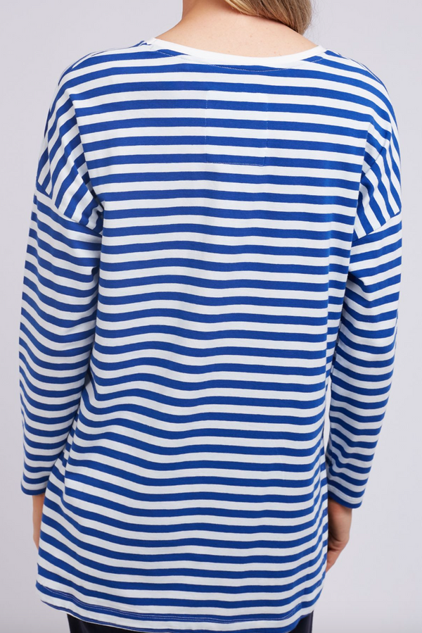 Lauren L/S Tee - Cob/Wh Stripe
