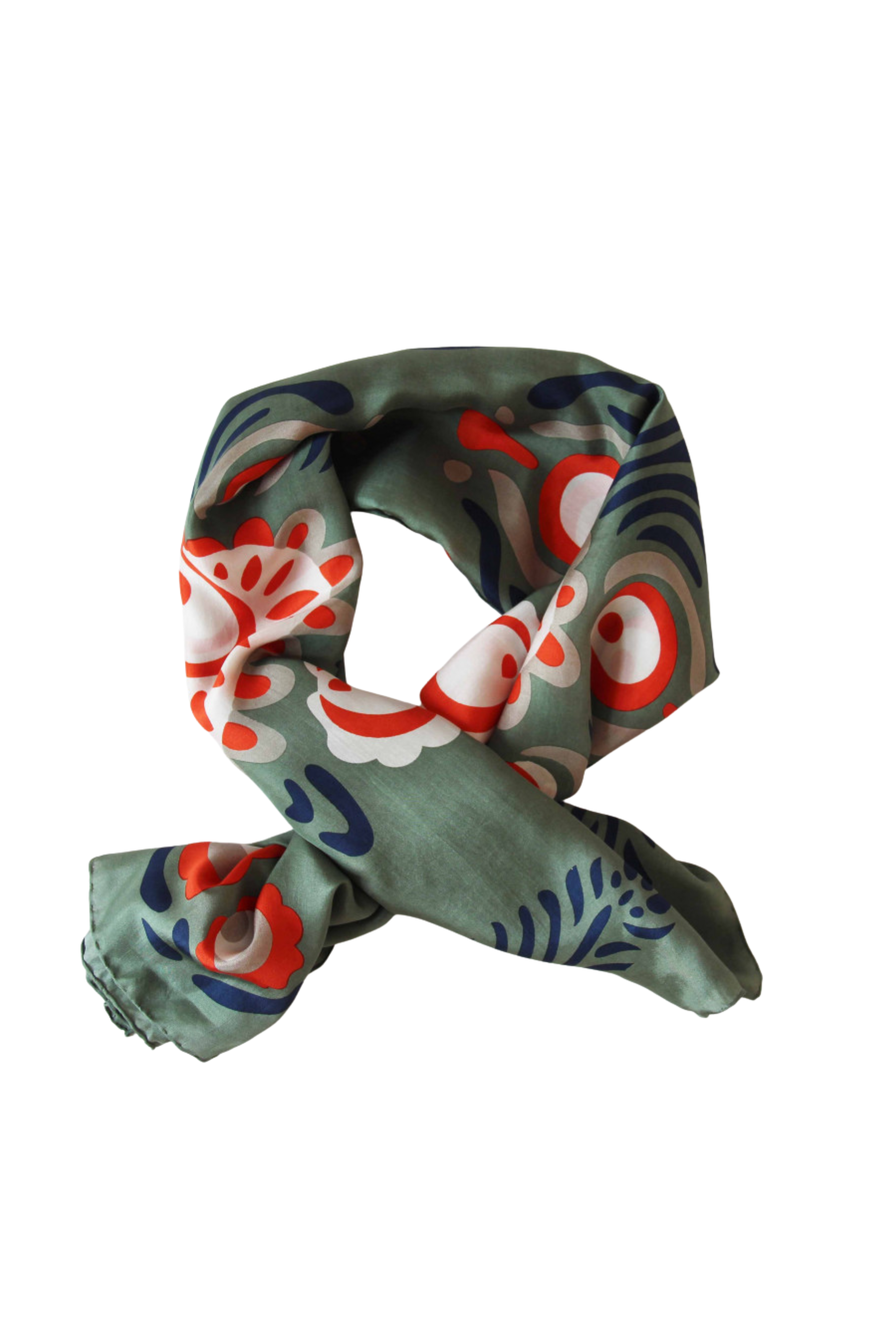 Les Belles Vagabondes Anastasia Silk Scarf - Khaki
