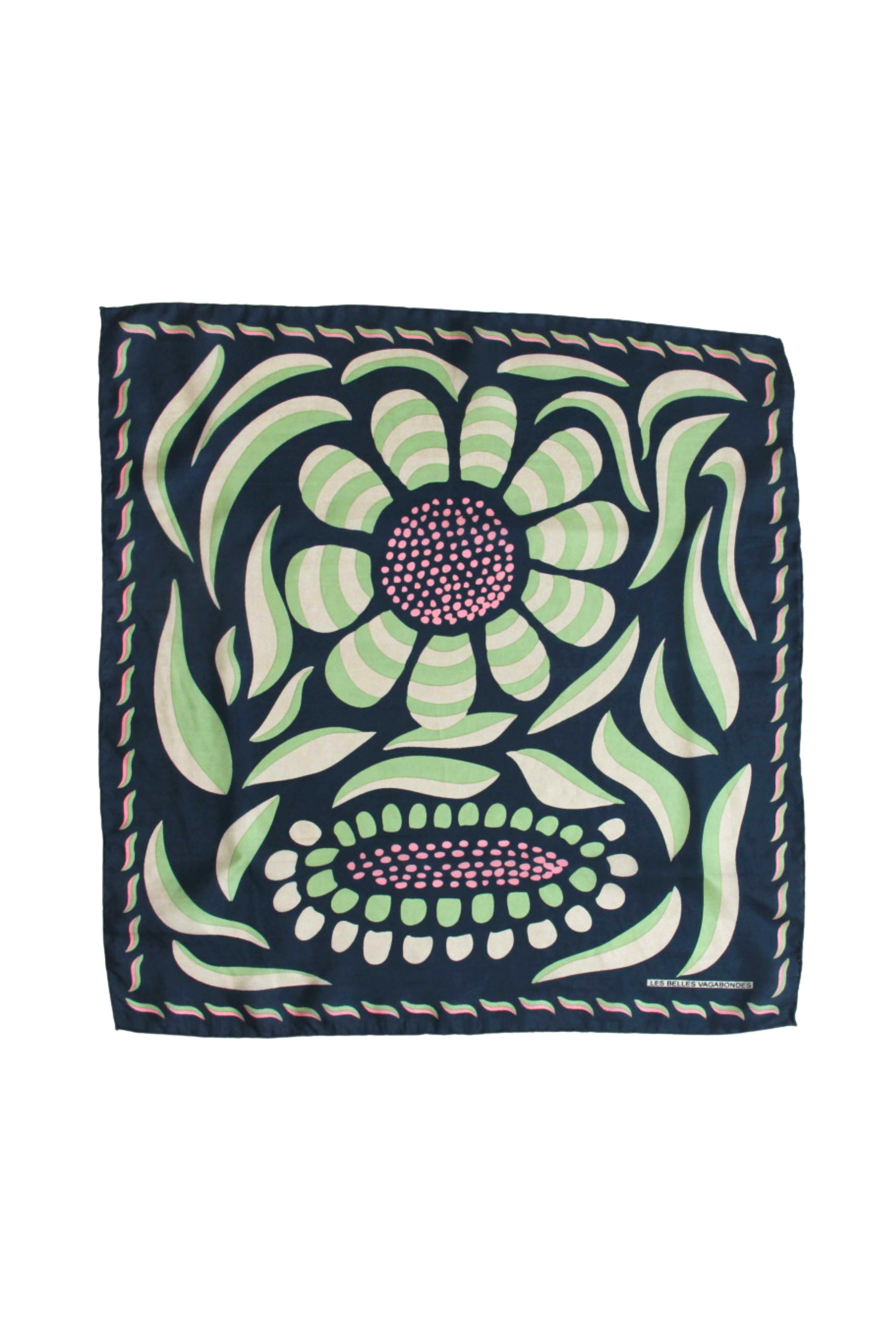 Les Belles Vagabondes Mini Forget Me Not Scarf - Marine Navy