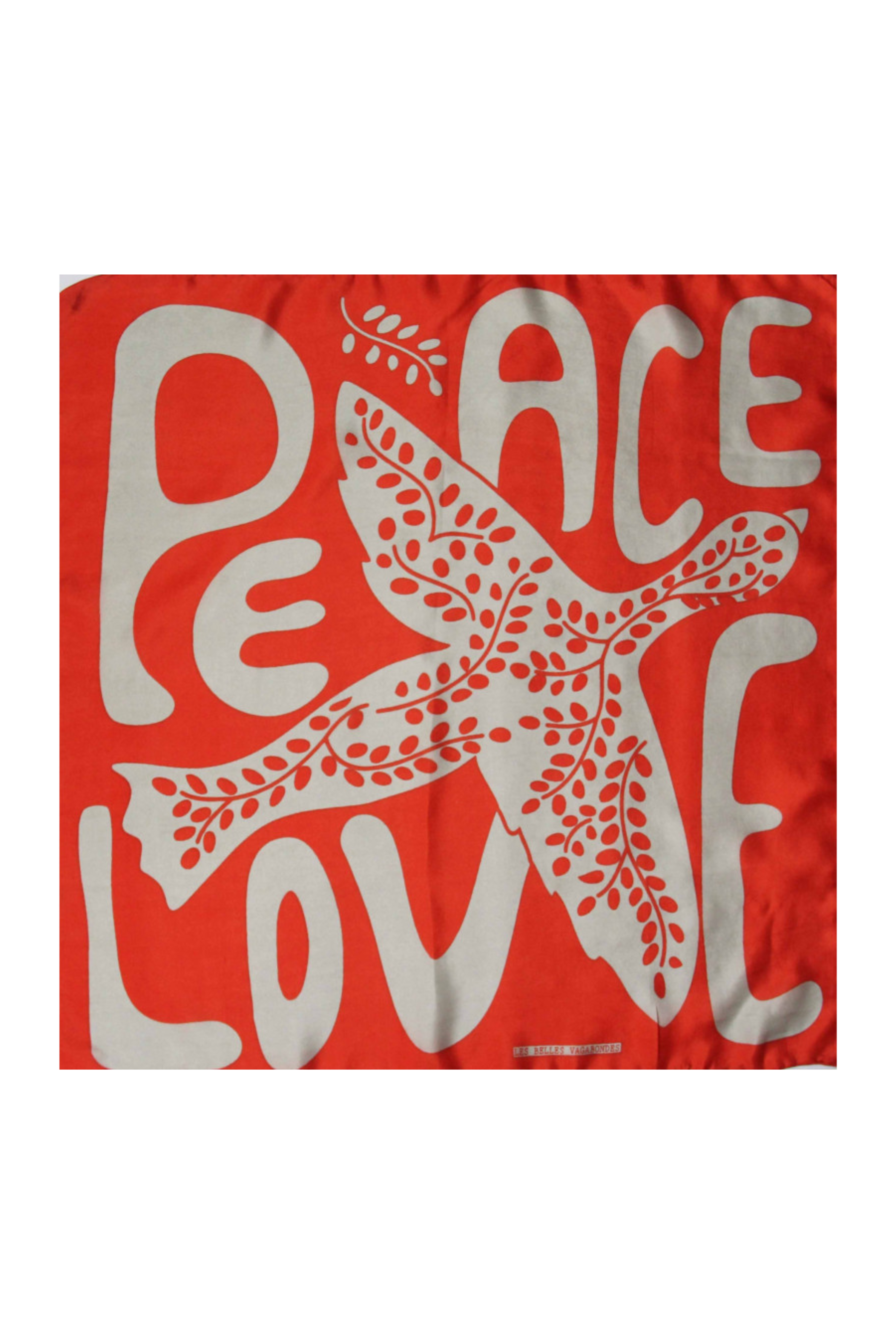 Les Belles Vagabondes Mini Peace & Love Scarf - Orange