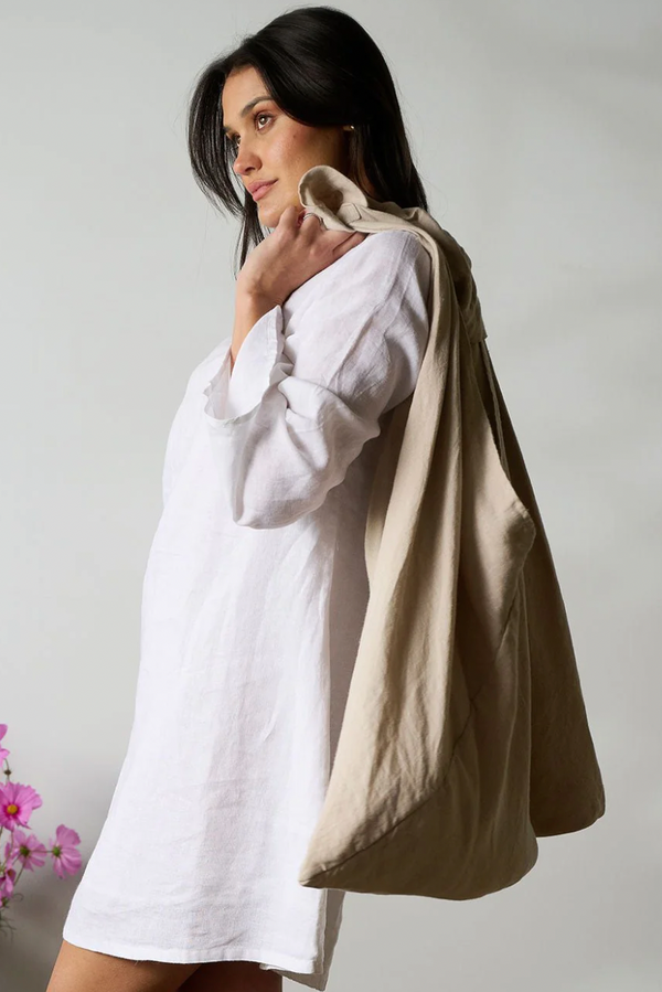 Linen Shoulder Bag - Natural