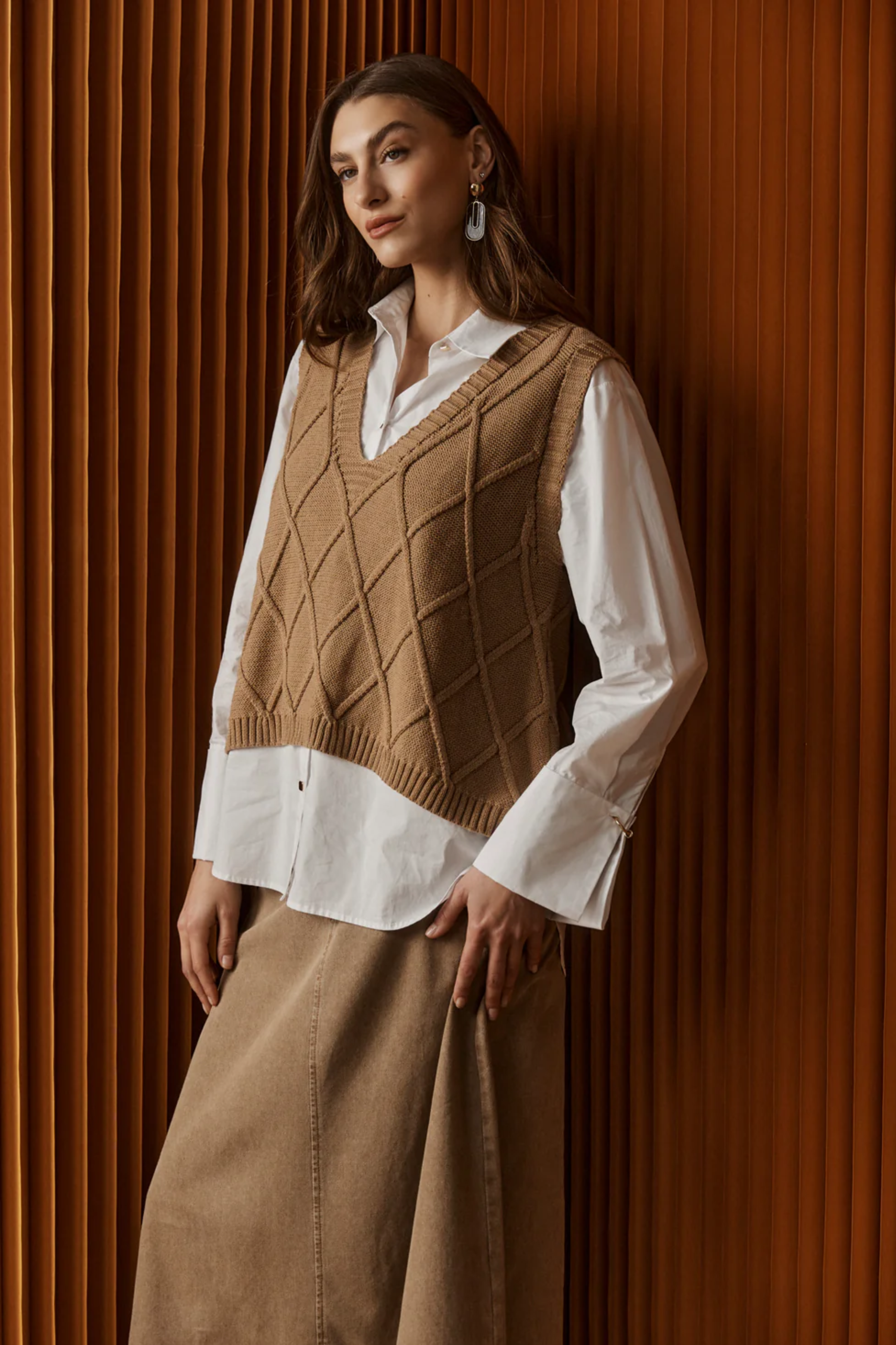 Liora Knit Vest - Mocha