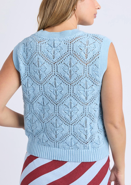 Luna Knit Vest - Cerulean