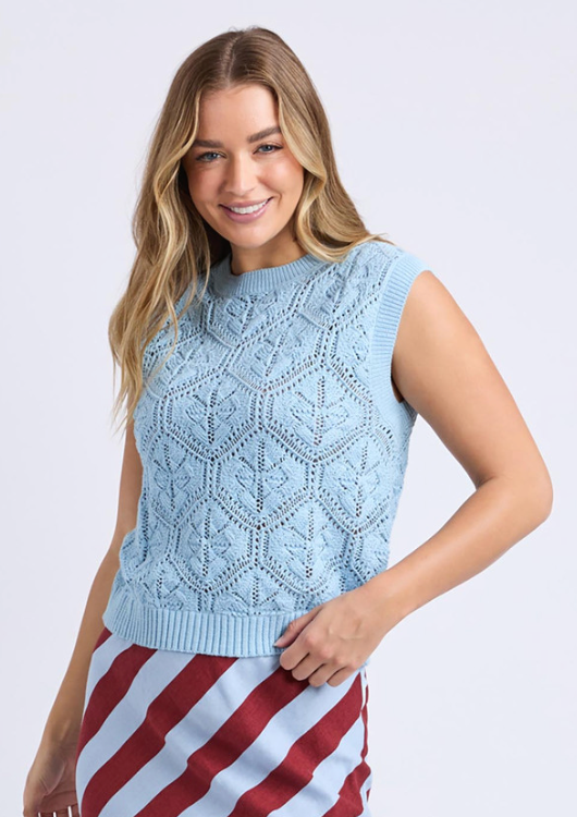 Luna Knit Vest - Cerulean