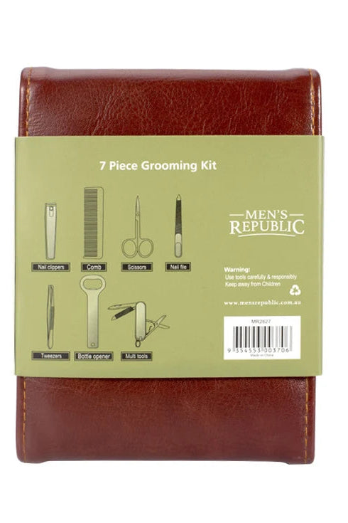 Men's Grooming Kit - 7 Piece Foldable Travel Case