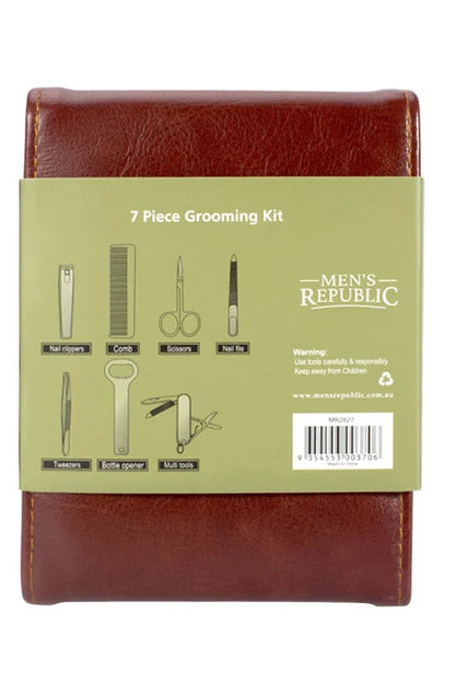 Men's Grooming Kit - 7 Piece Foldable Travel Case