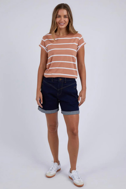 Foxwood Manly Stripe Tee - Clay