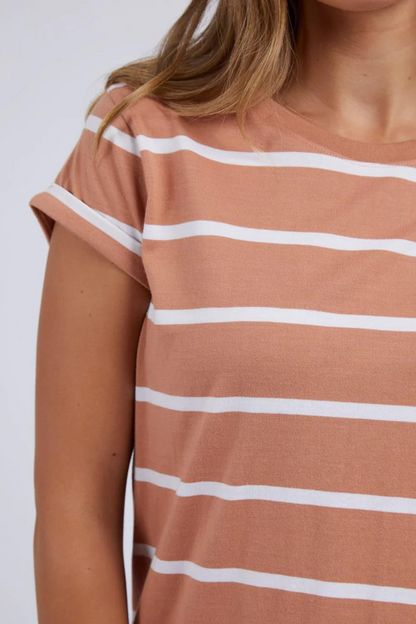 Foxwood Manly Stripe Tee - Clay