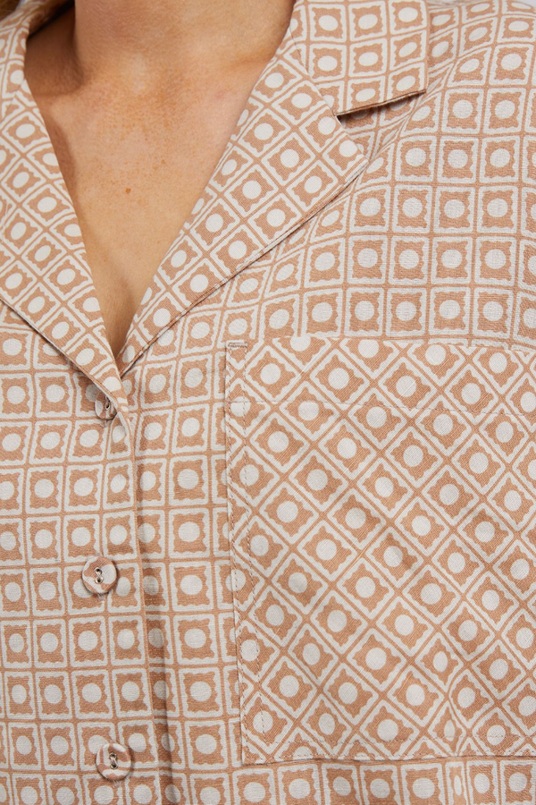 Maya Geo Shirt - Oatmeal