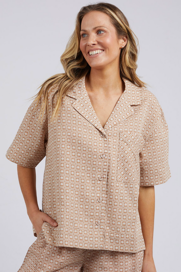 Maya Geo Shirt - Oatmeal