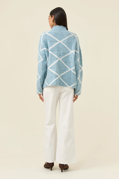 McKenna Diamond Jumper - Ice Blue