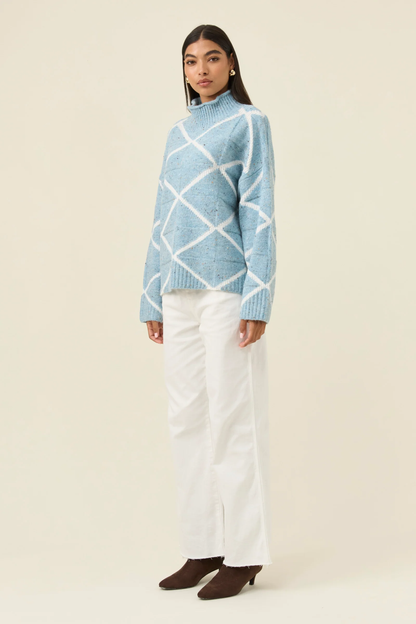 McKenna Diamond Jumper - Ice Blue