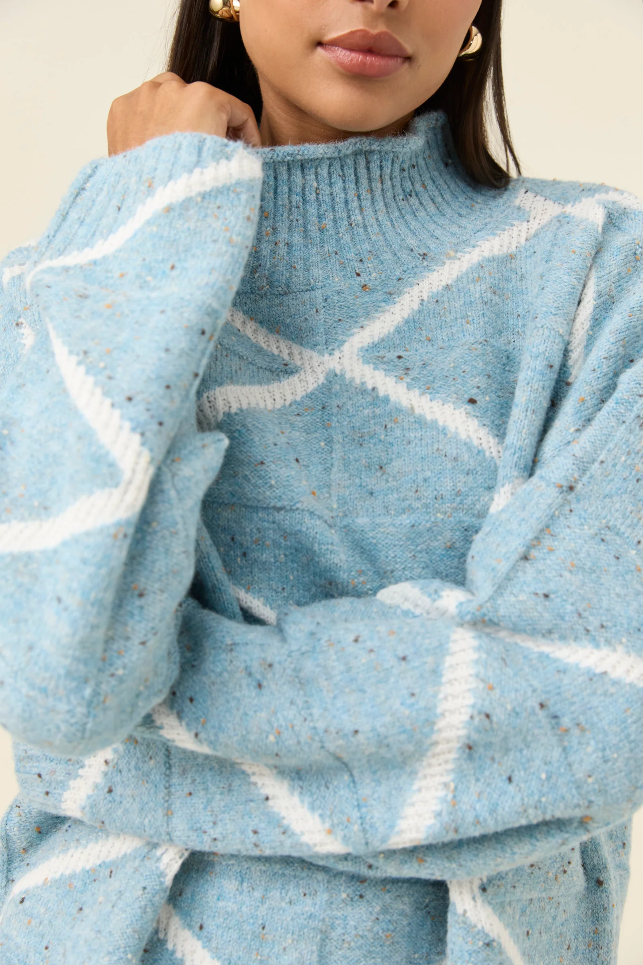 McKenna Diamond Jumper - Ice Blue