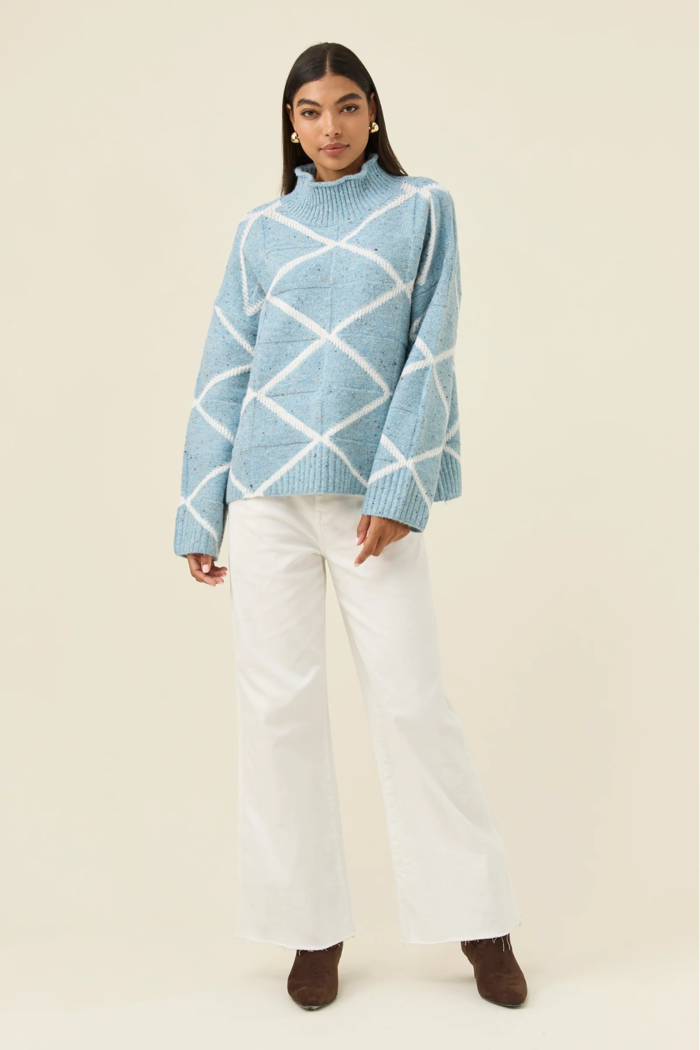 McKenna Diamond Jumper - Ice Blue
