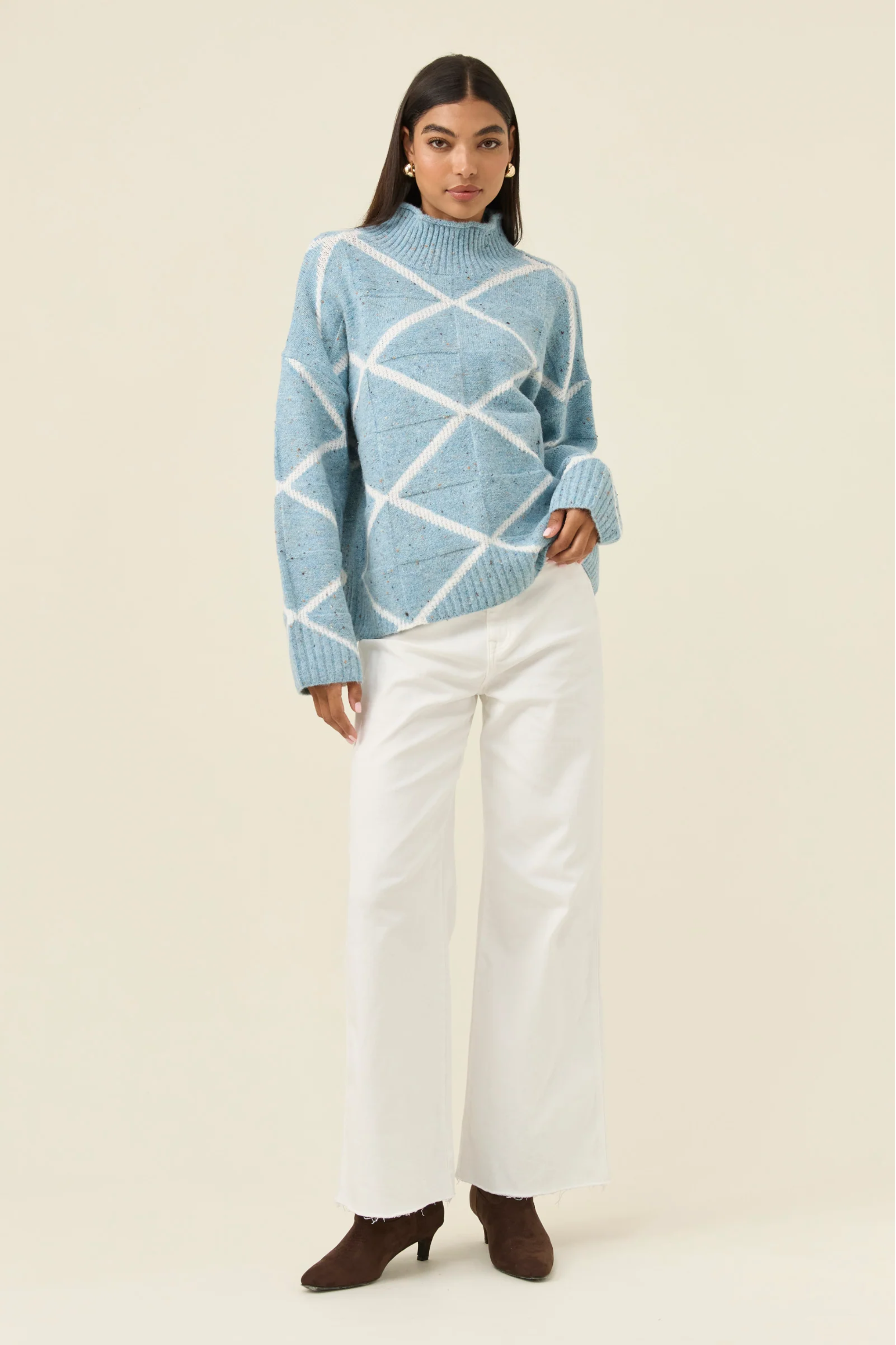McKenna Diamond Jumper - Ice Blue