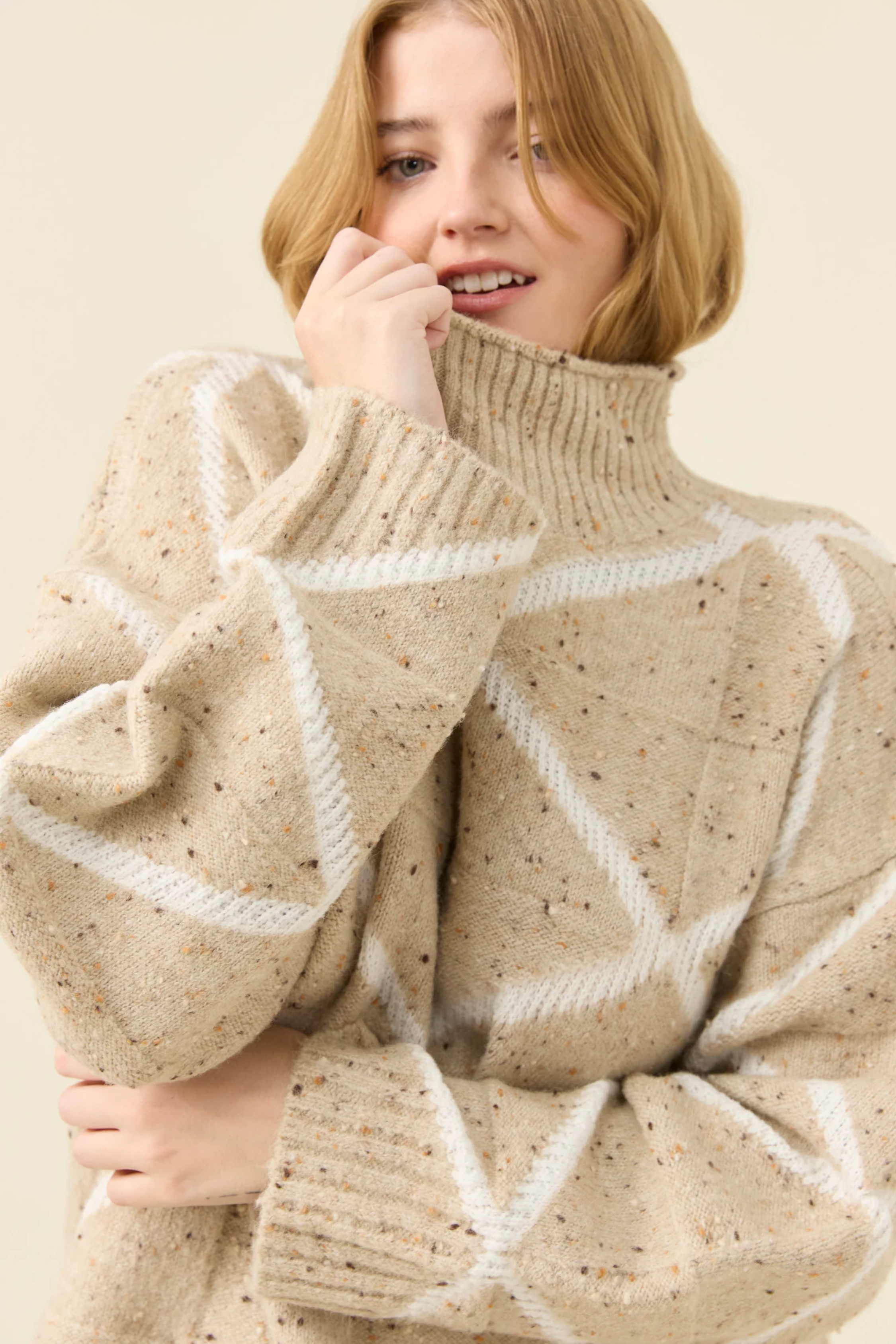 McKenna Diamond Jumper - Stone