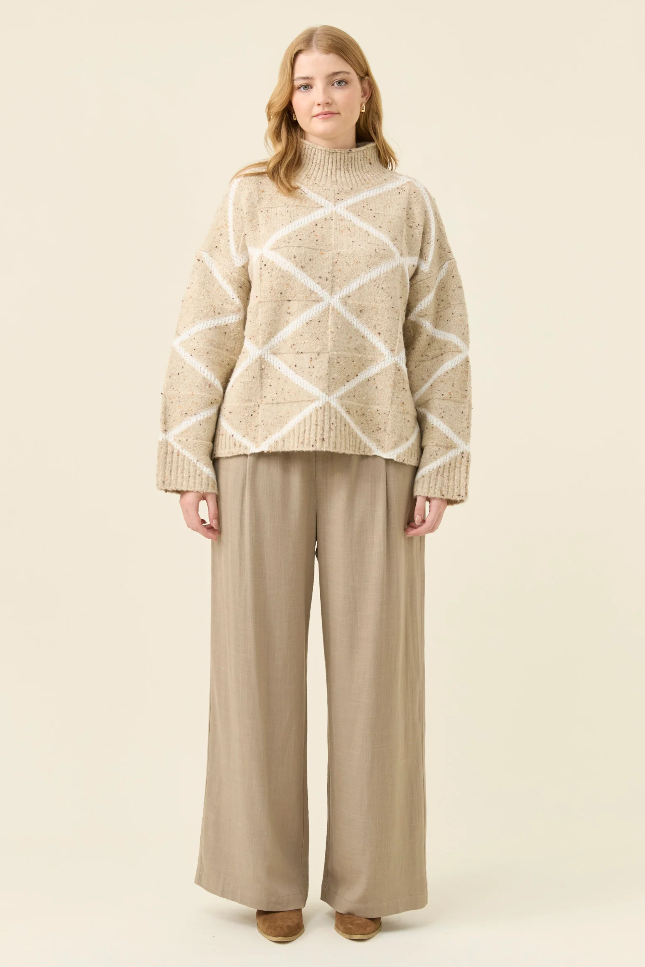 McKenna Diamond Jumper - Stone