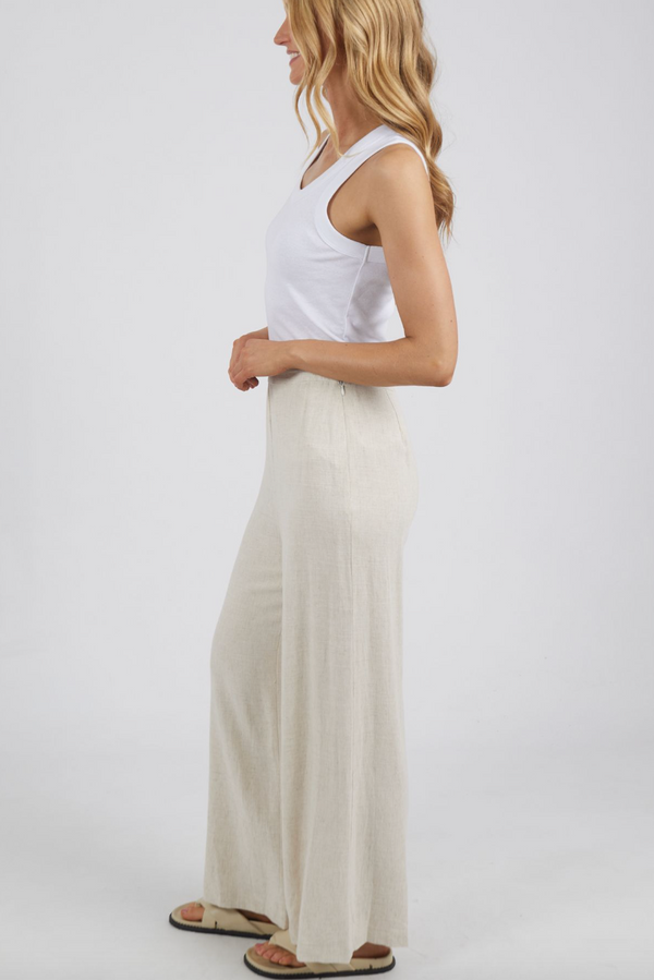 Mia Wide Leg Pant - Beige