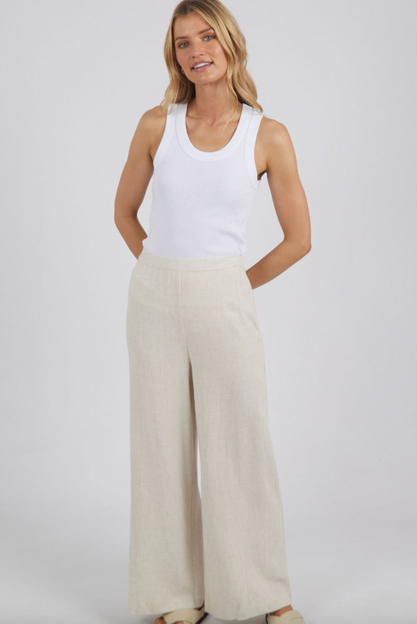 Mia Wide Leg Pant - Beige