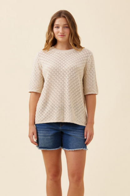 Mia Knit Tshirt - Canvas