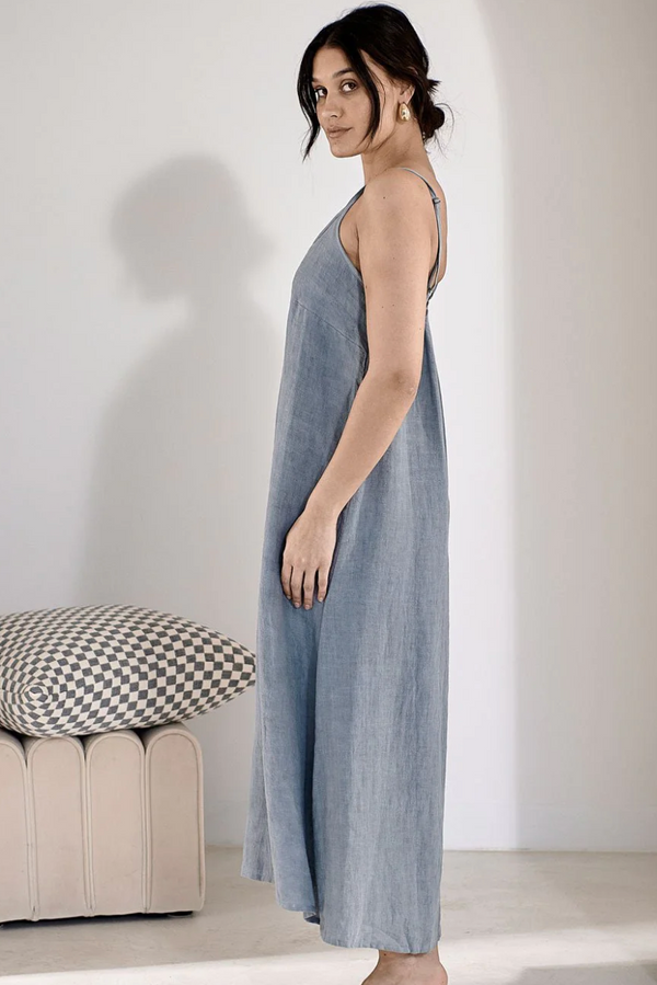 Midi Linen Slip Dress