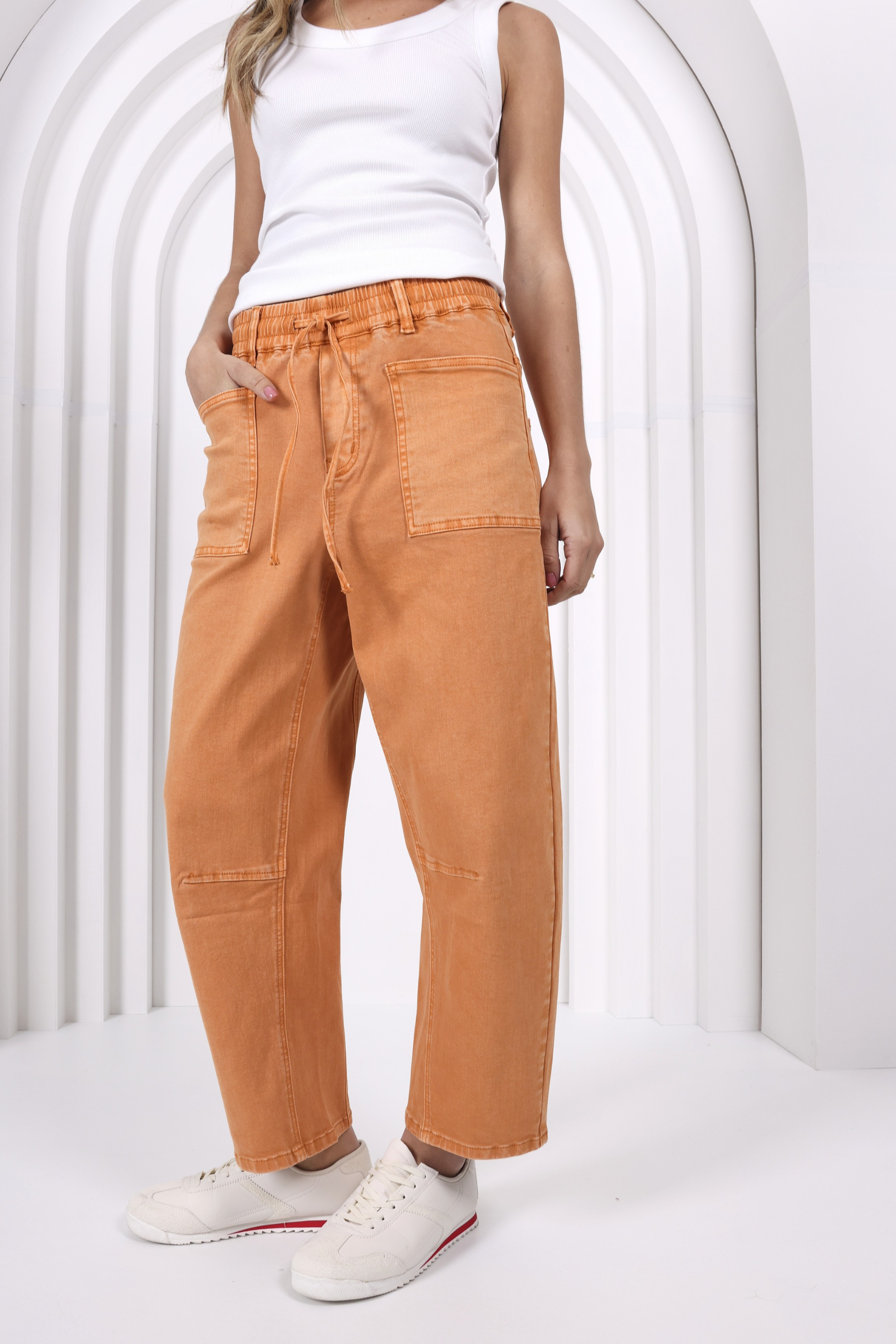 Monaco "Leo" Barrel Leg Jeans - Ginger