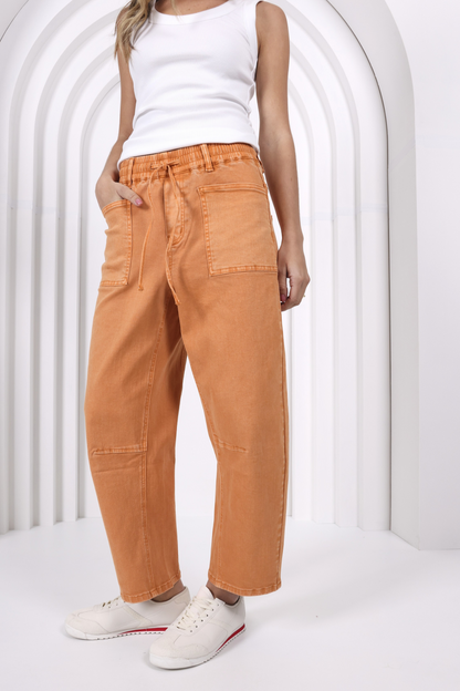 Monaco "Leo" Barrel Leg Jeans - Ginger