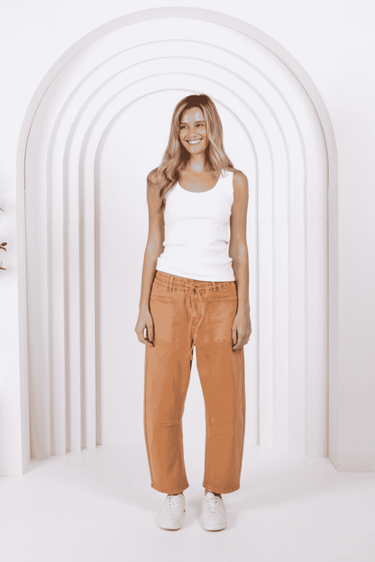 Monaco "Leo" Barrel Leg Jeans - Ginger