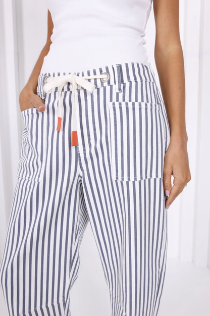 Monaco 'Carter Barrel' Jeans - Blue Stripe