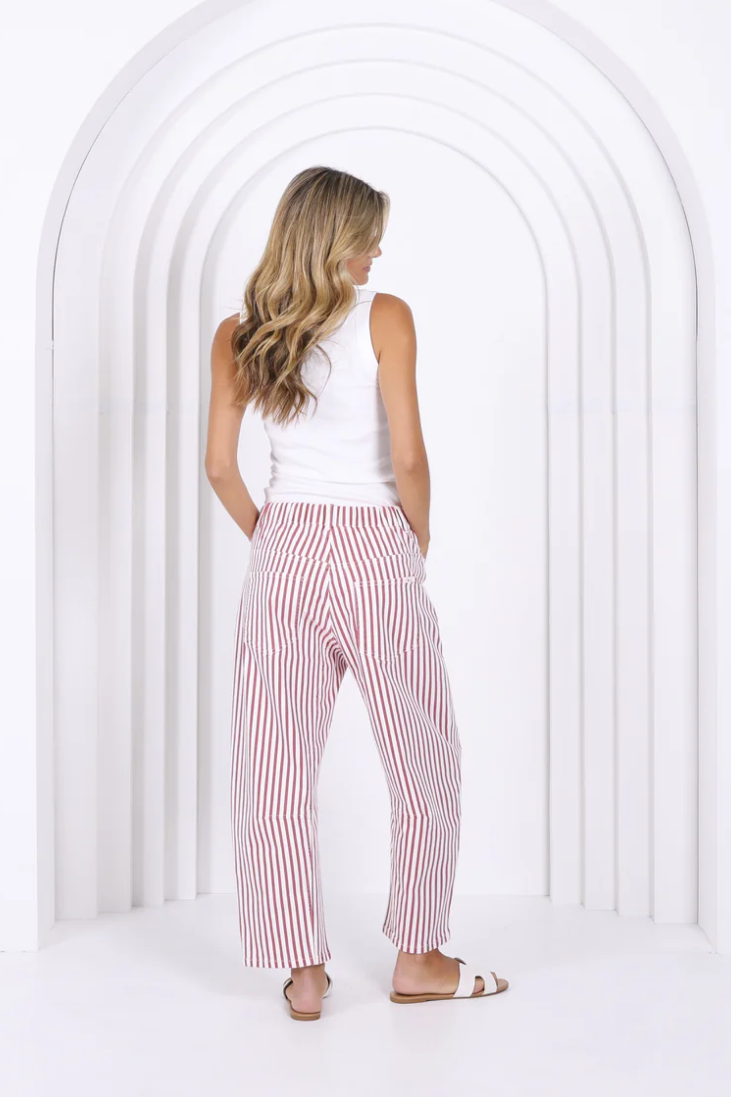 Monaco 'Carter Barrel' Jeans - Red Stripe